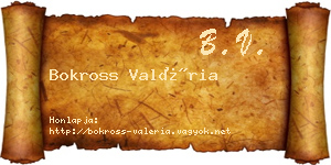 Bokross Valéria névjegykártya